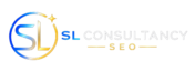 Logo SL Consultancy SEO bleu et doré